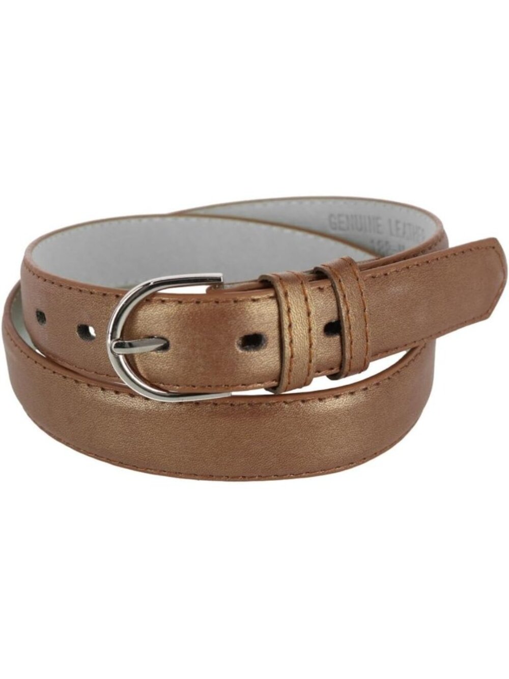 Stylish Metallic Leather Dress Belt for Women - 1 1/8 Inch Wide Fashion